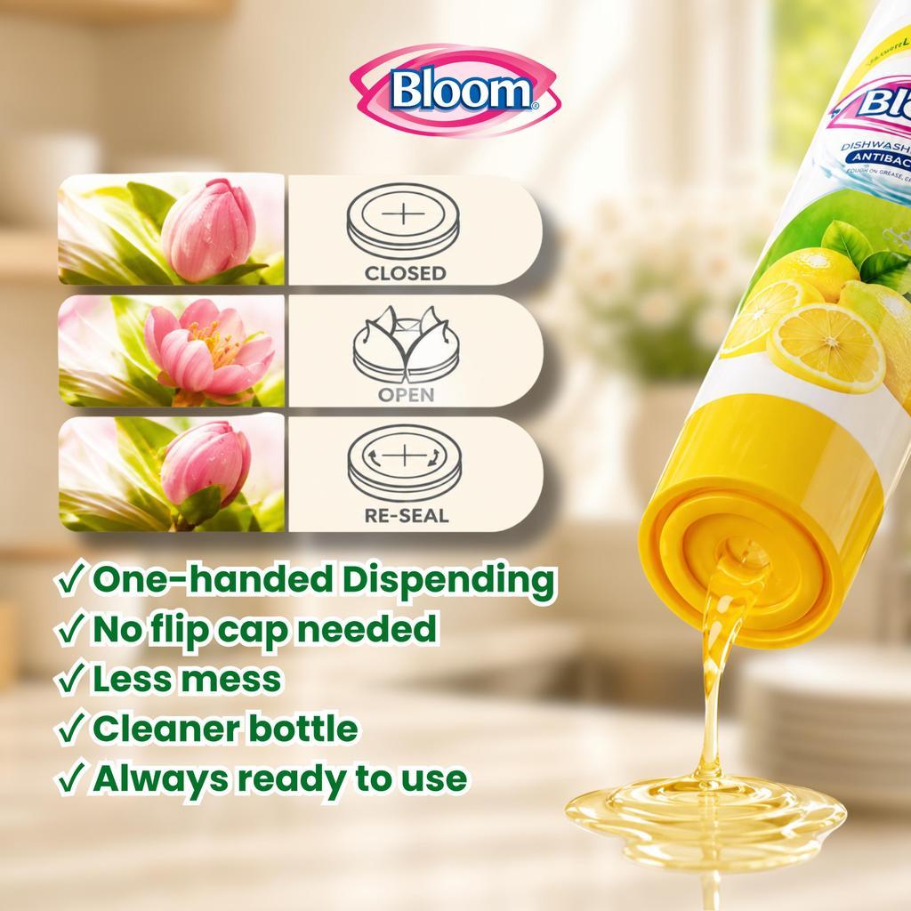 Bloom Dishwashing Liquid Refill Bottle 1.5L and 2.8L - Kalamansi