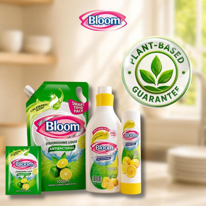 Bloom Lemon Dishwashing Liquid Refill Pouch Plant-Based  Grease Cleaner Squeeze Bottle Stand Up Sach
