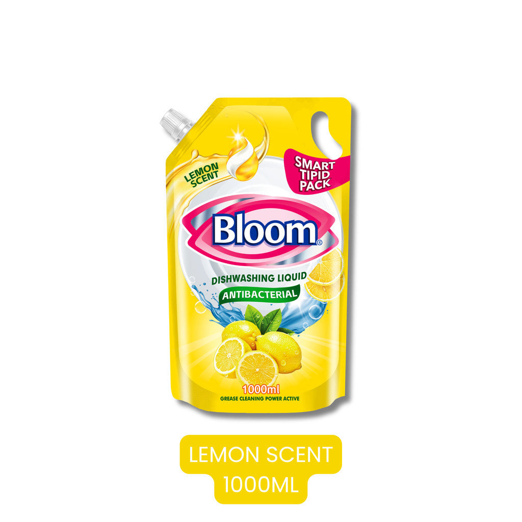 Bloom Lemon Dishwashing Liquid Refill Pouch Plant-Based  Grease Cleaner Squeeze Bottle Stand Up Sach