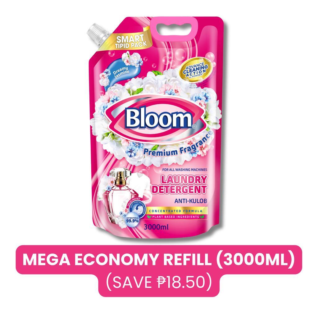 Bloom Plant-Based Liquid Detergent/Laundry Detergent  Pouch and Bottle Jasmine Fresh Fabric Wash Gen