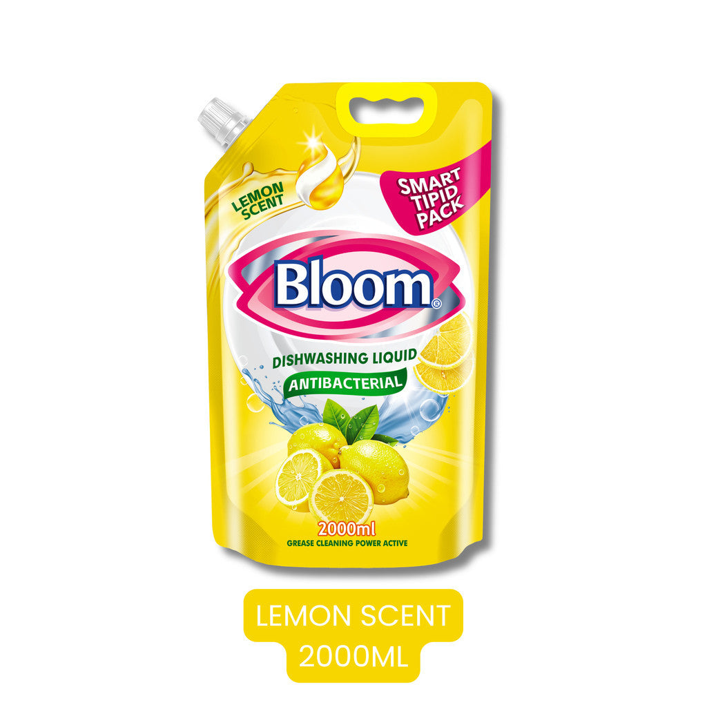 Bloom Lemon Dishwashing Liquid Refill Pouch Plant-Based  Grease Cleaner Squeeze Bottle Stand Up Sach