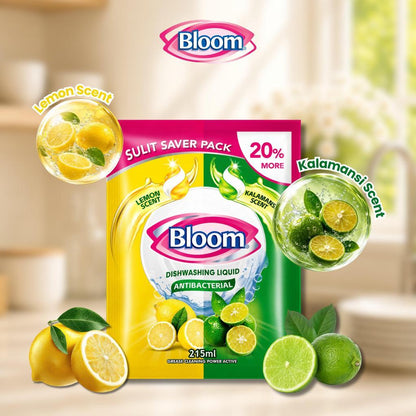 Bloom Kalamansi Dishwashing Liquid Plant-Based  Grease Cleaner Stand Up Squeeze Bottle Refill Pouch