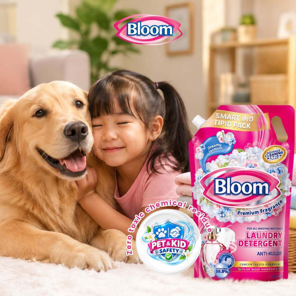 Bloom Plant-Based Liquid Detergent/Laundry Detergent Jasmine Fresh Fabric Wash Gentle on Hands Laund