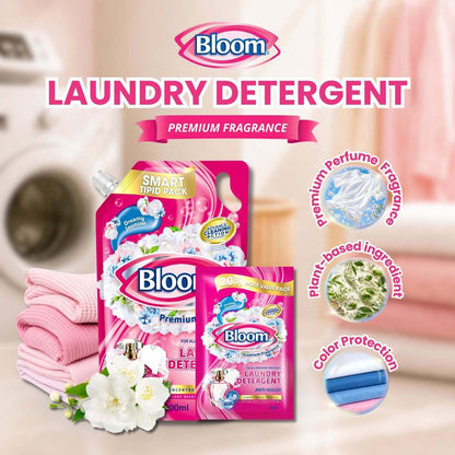 Bloom Plant-Based Liquid Detergent/Laundry Detergent Jasmine Fresh Fabric Wash Gentle on Hands Laund